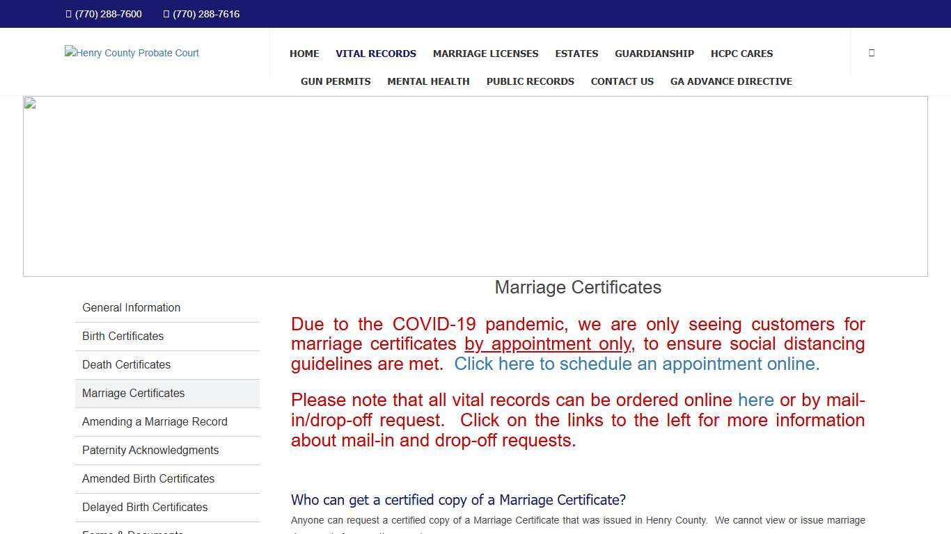 Henry County Probate Court > Vital Records > Marriage Certificates